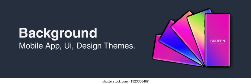 Screens vibrant gradient set background for smartphones and mobile phones. Background for mobile app, ui, design theme. vector