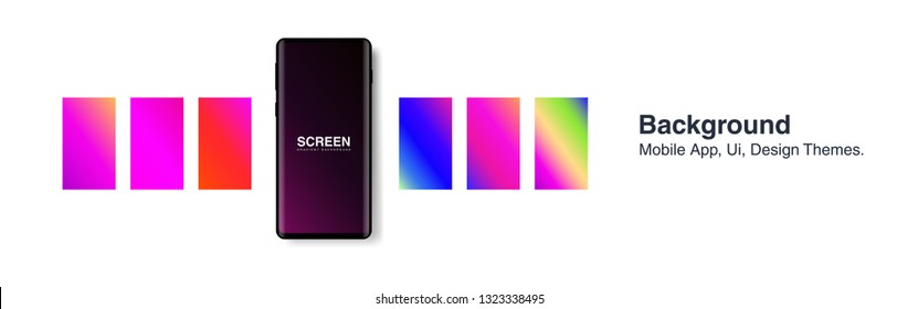 Screens vibrant gradient set background for smartphones and mobile phones. Background for mobile app, ui, design theme. vector