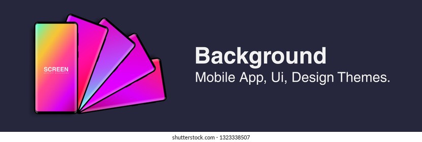 Screens vibrant gradient set background for smartphones and mobile phones. Background for mobile app, ui, design theme. vector