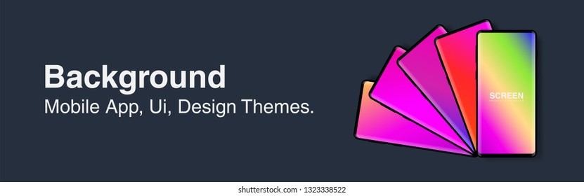 Screens vibrant gradient set background for smartphones and mobile phones. Background for mobile app, ui, design theme. vector