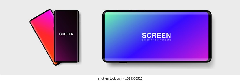 Screens vibrant gradient set background for smartphones and mobile phones. Background for mobile app, ui, design theme. vector