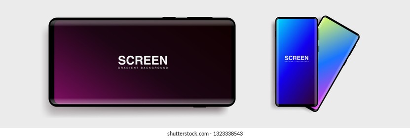 Screens vibrant gradient set background for smartphones and mobile phones. Background for mobile app, ui, design theme. vector