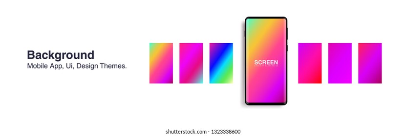Screens vibrant gradient set background for smartphones and mobile phones. Background for mobile app, ui, design theme. vector