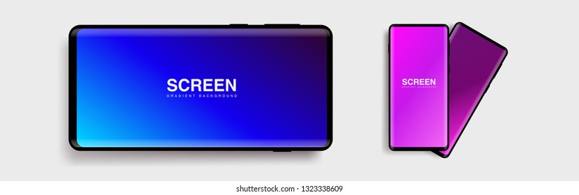 Screens vibrant gradient set background for smartphones and mobile phones. Background for mobile app, ui, design theme. vector