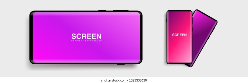 Screens vibrant gradient set background for smartphones and mobile phones. Background for mobile app, ui, design theme. vector