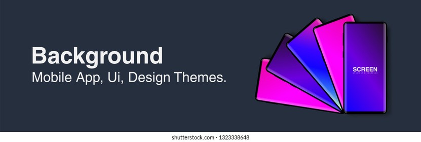 Screens vibrant gradient set background for smartphones and mobile phones. Background for mobile app, ui, design theme. vector