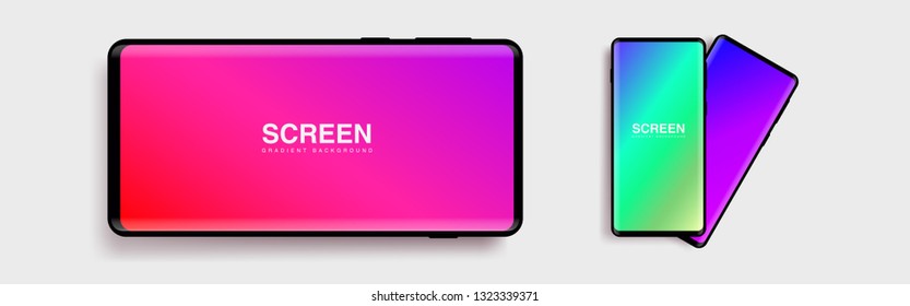 Screens vibrant gradient set background for smartphones and mobile phones. Background for mobile app, ui, design theme. vector