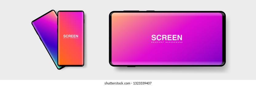 Screens vibrant gradient set background for smartphones and mobile phones. Background for mobile app, ui, design theme. vector