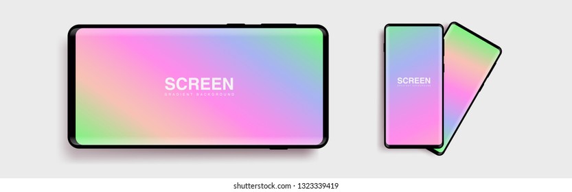Screens vibrant gradient set background for smartphones and mobile phones. Background for mobile app, ui, design theme. vector
