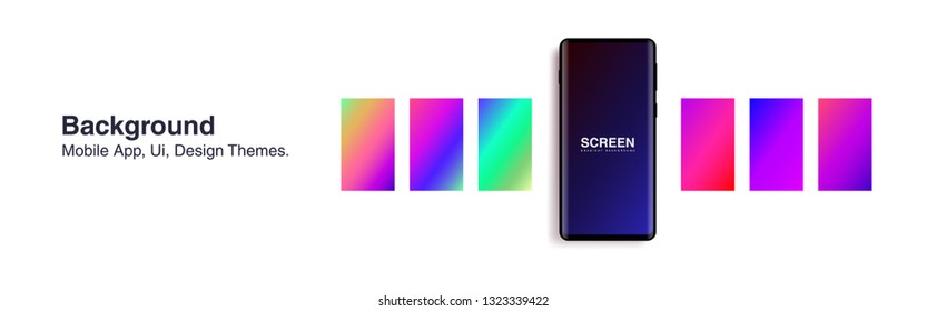 Screens vibrant gradient set background for smartphones and mobile phones. Background for mobile app, ui, design theme. vector