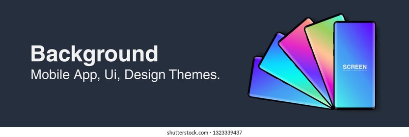Screens vibrant gradient set background for smartphones and mobile phones. Background for mobile app, ui, design theme. vector