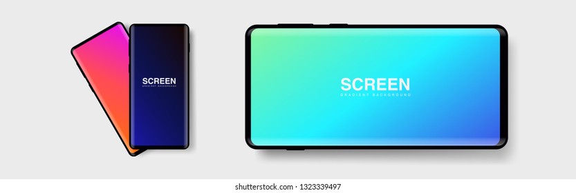 Screens vibrant gradient set background for smartphones and mobile phones. Background for mobile app, ui, design theme. vector