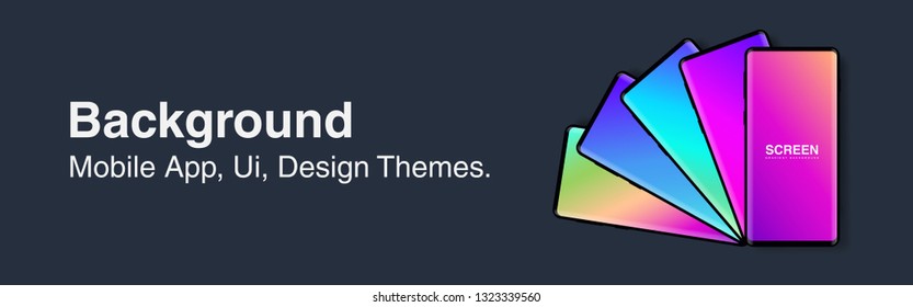 Screens vibrant gradient set background for smartphones and mobile phones. Background for mobile app, ui, design theme. vector