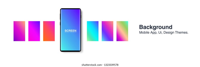 Screens vibrant gradient set background for smartphones and mobile phones. Background for mobile app, ui, design theme. vector