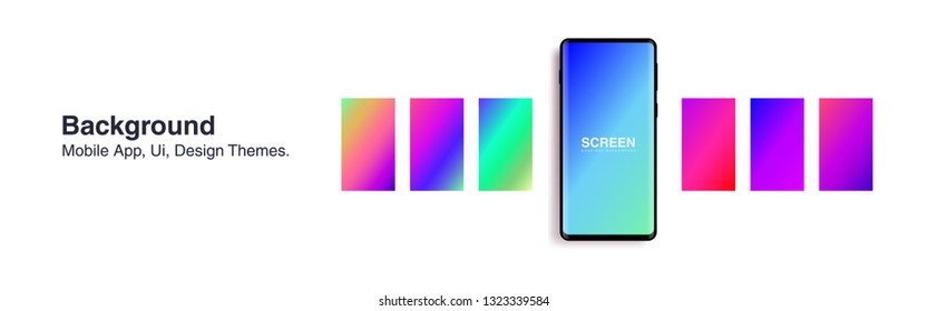 Screens vibrant gradient set background for smartphones and mobile phones. Background for mobile app, ui, design theme. vector