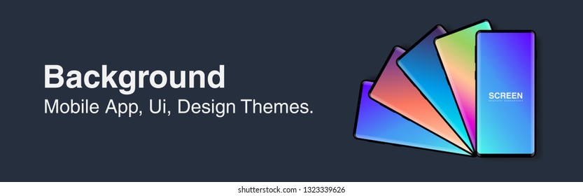 Screens vibrant gradient set background for smartphones and mobile phones. Background for mobile app, ui, design theme. vector