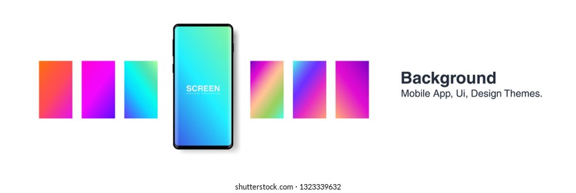 Screens vibrant gradient set background for smartphones and mobile phones. Background for mobile app, ui, design theme. vector