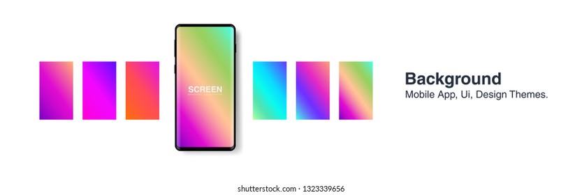 Screens vibrant gradient set background for smartphones and mobile phones. Background for mobile app, ui, design theme. vector