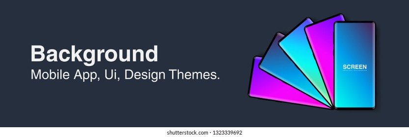 Screens vibrant gradient set background for smartphones and mobile phones. Background for mobile app, ui, design theme. vector