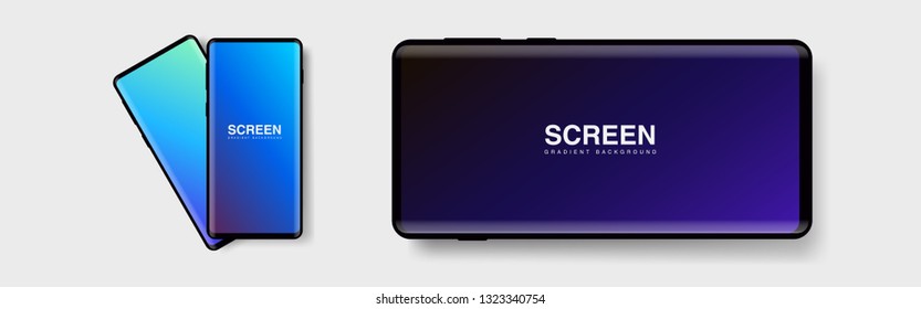 Screens vibrant gradient set background for smartphones and mobile phones. Background for mobile app, ui, design theme. vector