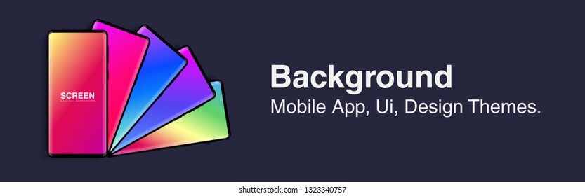 Screens vibrant gradient set background for smartphones and mobile phones. Background for mobile app, ui, design theme. vector