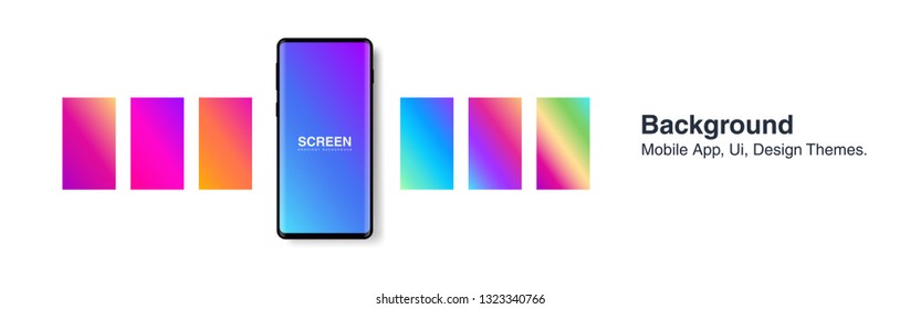 Screens vibrant gradient set background for smartphones and mobile phones. Background for mobile app, ui, design theme. vector
