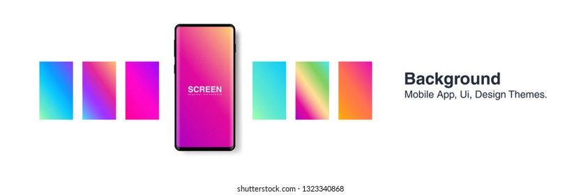 Screens vibrant gradient set background for smartphones and mobile phones. Background for mobile app, ui, design theme. vector