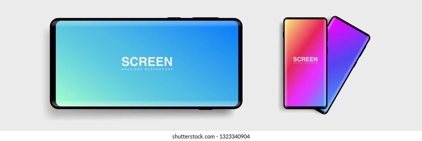 Screens vibrant gradient set background for smartphones and mobile phones. Background for mobile app, ui, design theme. vector