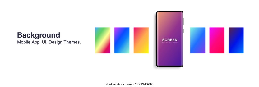 Screens vibrant gradient set background for smartphones and mobile phones. Background for mobile app, ui, design theme. vector