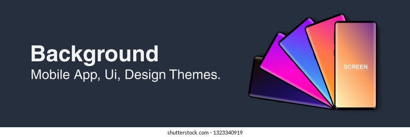 Screens vibrant gradient set background for smartphones and mobile phones. Background for mobile app, ui, design theme. vector