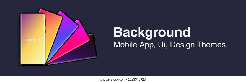 Screens vibrant gradient set background for smartphones and mobile phones. Background for mobile app, ui, design theme. vector