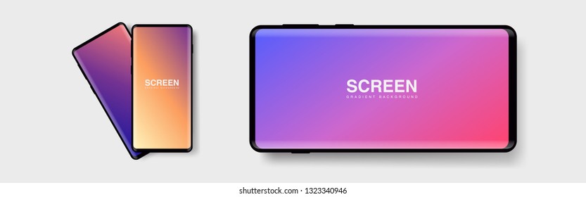 Screens vibrant gradient set background for smartphones and mobile phones. Background for mobile app, ui, design theme. vector