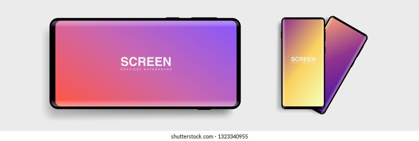 Screens vibrant gradient set background for smartphones and mobile phones. Background for mobile app, ui, design theme. vector