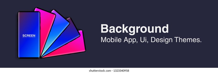 Screens vibrant gradient set background for smartphones and mobile phones. Background for mobile app, ui, design theme. vector