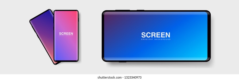 Screens vibrant gradient set background for smartphones and mobile phones. Background for mobile app, ui, design theme. vector