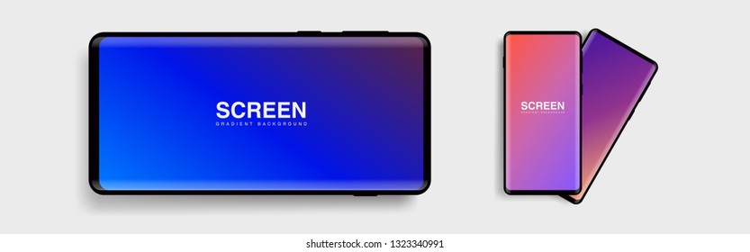 Screens vibrant gradient set background for smartphones and mobile phones. Background for mobile app, ui, design theme. vector