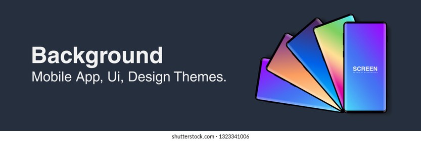 Screens vibrant gradient set background for smartphones and mobile phones. Background for mobile app, ui, design theme. vector