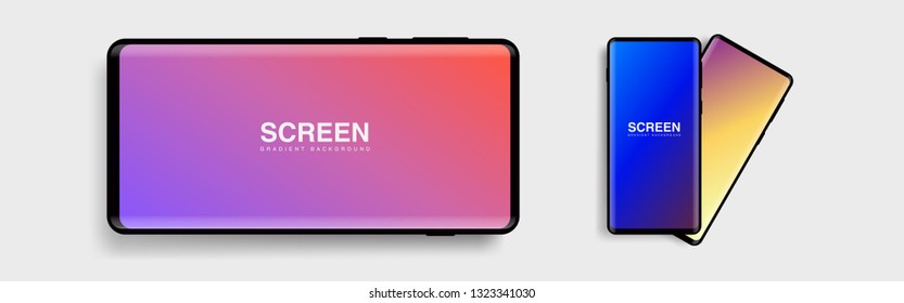 Screens vibrant gradient set background for smartphones and mobile phones. Background for mobile app, ui, design theme. vector