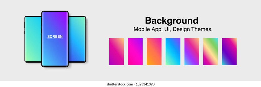 Screens vibrant gradient set background for smartphones and mobile phones. Background for mobile app, ui, design theme. vector Screens vibrant gradient set background for smartphones and mobile phones. Background for mobile app, ui, design theme. vector