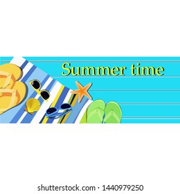 
screensaver background summer time glasses sunny sea star seashell sandals