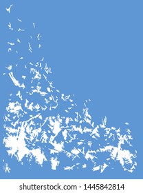 Screensaver on the desktop phone, computer. Holiday Abstract Icy Christmas Background. frost on a blue background