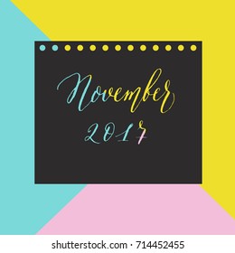 Screensaver for the planner for the month of October in the vector.