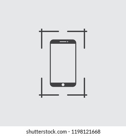 Screenshot icon in black on a gray background. Vector illustration.