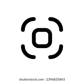 Screenshot icon. Capture symbol. Scan QR code line icon. Center focus symbol. Screen shot and auto focus sign. Design element for web app. Vector illustration isolated on white background.