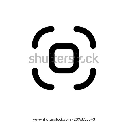 Screenshot icon. Capture symbol. Scan QR code line icon. Center focus symbol. Screen shot and auto focus sign. Design element for web app. Vector illustration isolated on white background.