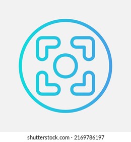 Icono de captura de pantalla en estilo gradiente sobre la interfaz de usuario, uso para presentación de aplicaciones móviles del sitio web