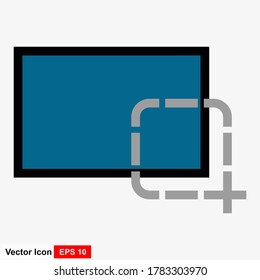 Icono de captura de pantalla aislado de estilo plano. Ilustración vectorial.