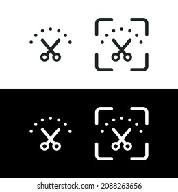 Screenshot icon isolated of flat style design on black and white version.
