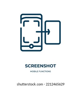 Screenshot Icon. Linear Vector Illustration From Mobile Functions Collection. Outline Screenshot Icon Vector. Thin Line Symbol For Use On Web And Mobile Apps, Logo, Print Media.