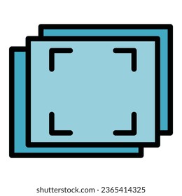 Vector de contorno de icono de captura de pantalla. Imagen de pantalla. Color del teléfono de zoom plano